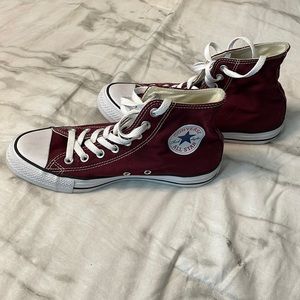 Maroon High Top Converse